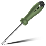 Отвертка шлицевая Home Series Green'; Deli HT1105L 5x100 мм Эксклюзивный дизайн, рукоятка из высококачественного софттач пластика, фото 1