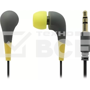 Внутриканальные наушники Smartbuy Curve, soft-touch, сменные насадки, желт/серые (SBE-930)
