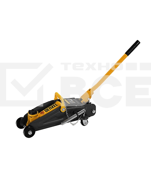 Домкрат гидравлический подкатной с фиксатором Denzel, 2 т, 130-330 мм 51153