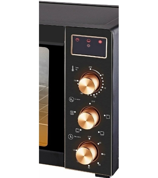 Мини-печь Kraft KF-MO 3506 KGLB (черный/золото) с дисплеем