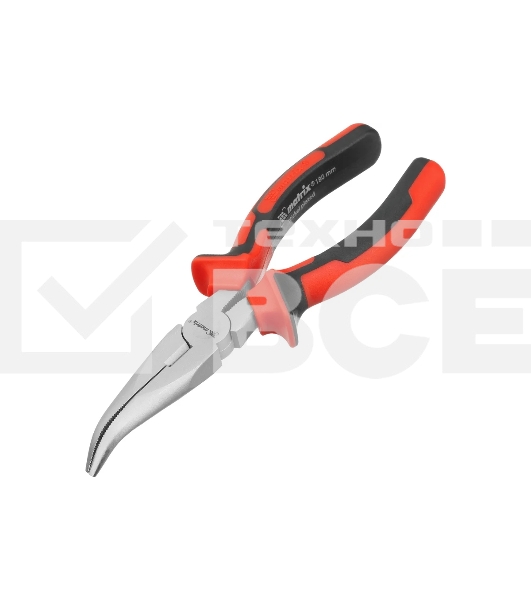 Длинногубцы Matrix 17422 NICKEL 180 мм, изогнутые никелированные, двухкомпонентные рукоятки