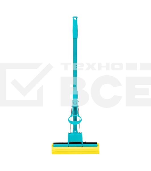 Швабра отжимная Home Palisad 110 см, губка PVA 26х5,5х6 см, телескопическая рукоятка, бирюзовая