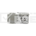 Розетка EKF Мурманск EFR16-129-30-54 2-местная 16А с заземлением с крышкой IP54 серый с защитными шторками, фото6
