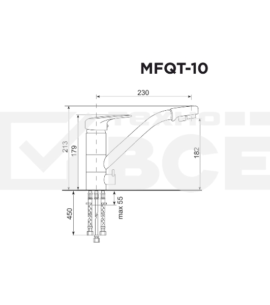 Кухонный смеситель Maunfeld MFQT-10LGR светло-серый
