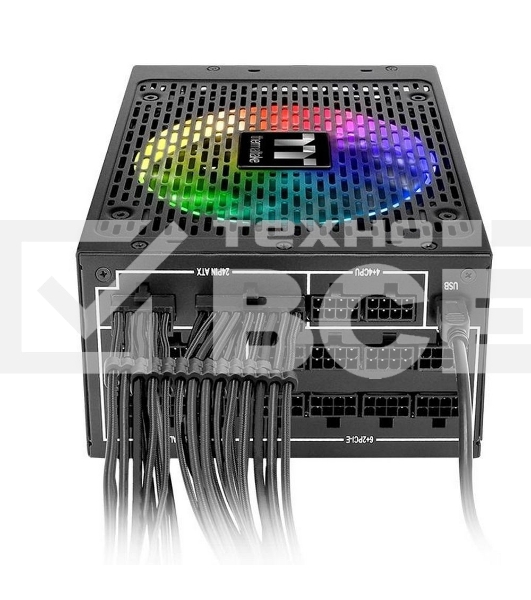 Блок питания Thermaltake PS-TPI-1250F3FDTE-1, 1250Вт, 80 PLUS Titanium, 140мм, модульный, черный