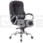 Кресло руководителя Бюрократ T-9950/BLACK-PU сиденье черный, искусственная кожа, крестовина хром, фото 1
