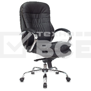 Кресло руководителя Бюрократ T-9950/BLACK-PU сиденье черный, искусственная кожа, крестовина хром