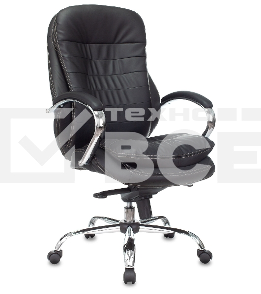 Кресло руководителя Бюрократ T-9950/BLACK-PU сиденье черный, искусственная кожа, крестовина хром