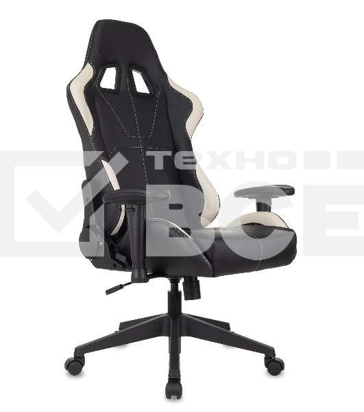 Кресло игровое Бюрократ VIKING 5 AERO WHITE черный/белый искусственная кожа