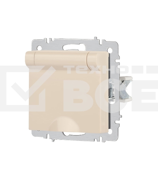 Розетка Intro Accent 6-203-02 2P+E Schuko с крышкой 16А-250В IP20 СУ сл.кость Б0063716