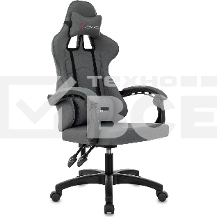 Кресло игровое Zombie Zoom Fabric Neo Grey серый, крестов. пластик