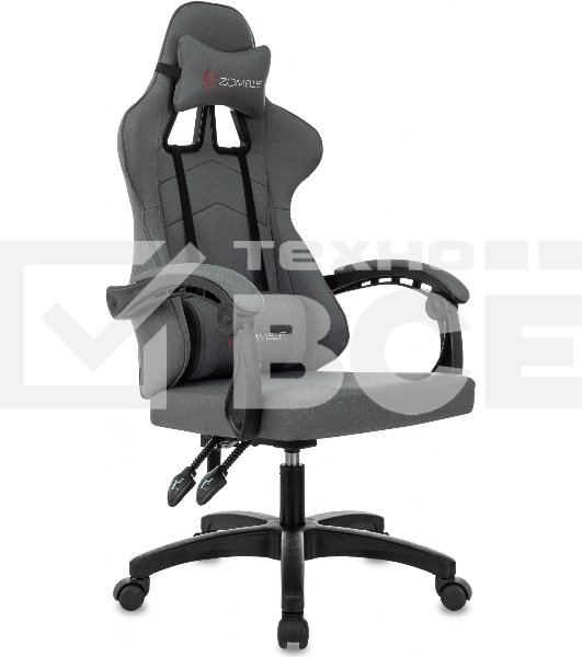Кресло игровое Zombie Zoom Fabric Neo Grey серый, крестов. пластик