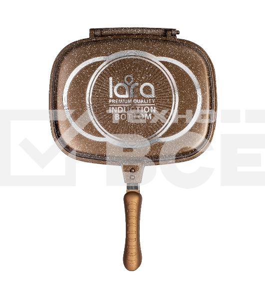 Сковорода-гриль Lara LR02-221 30 см, с крышкой, антипригарное покрытие