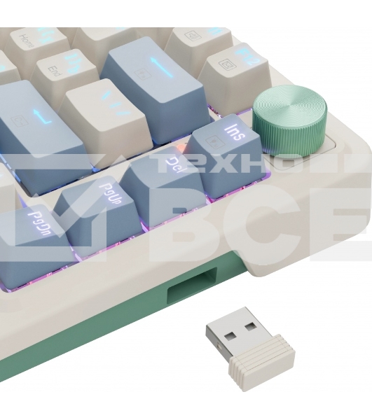 Клавиатура беспроводная Redragon Ucal Pro RU,RGb,кре/фиол/зел,BT+2.4,гас 1