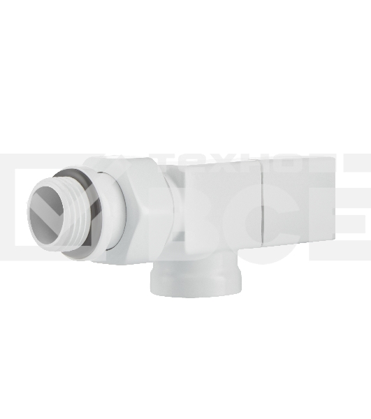 Набор дизайн-вентилей Royal Thermo CUBE, осевой (белый) 1/2