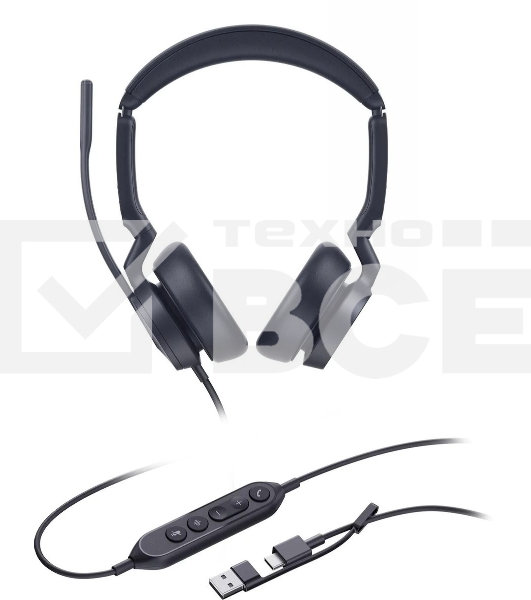 Гарнитура проводная Yealink UH46 Dual UC USB-C/A 1308183