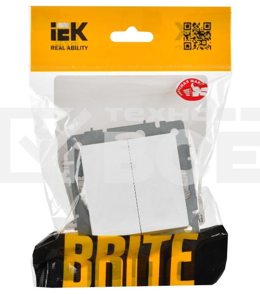 Выключатель 2-кл. прох. 10А ВС10-2-6-БрАБ а/б IEK. BRITE