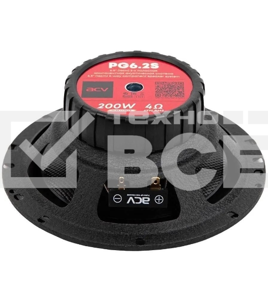 Колонки автомобильные ACV PG-6.2S 200Вт 92дБ 4Ом 16см (6.5дюйм) (ком.:2кол.) компонентные двухполосные