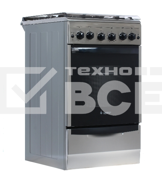 Плита газовая Gefest ПГ 5100-02 0004 серебристый, конфорок 4 шт, духовка 52 л, 50 см x 85 см x 58.5 см