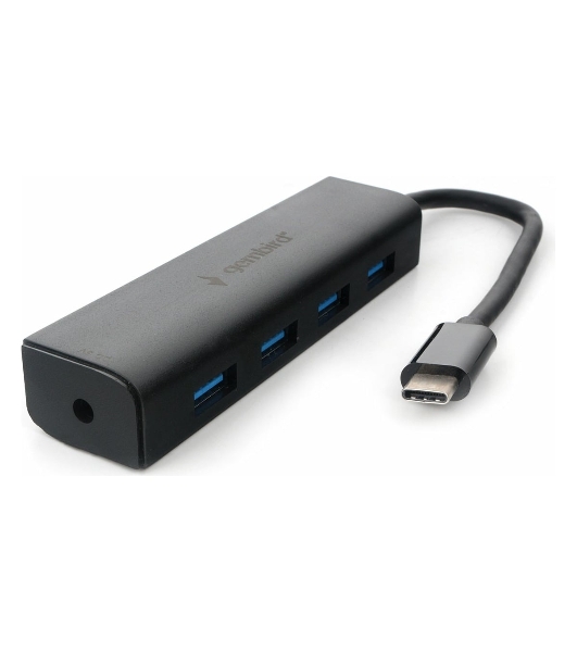USB-концентратор Gembird UHB-C364, USB 3.0, USB 4 порта, USB Type-C / с доп питанием