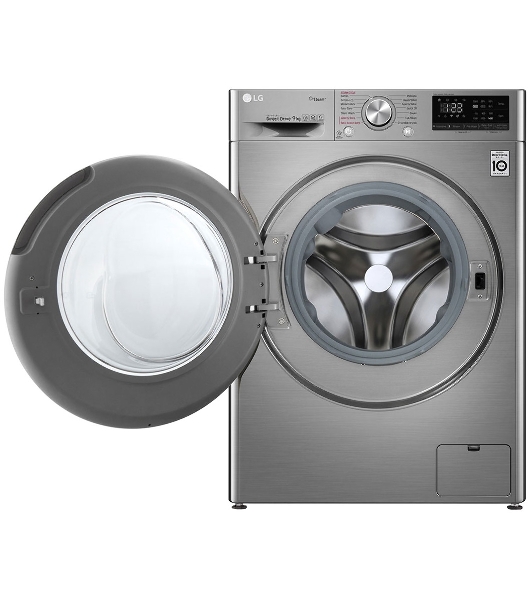 Стиральная машина LG F4V5VYP2T серебристый, загрузка фронтальная 9 кг, 1400 об/мин, класс A