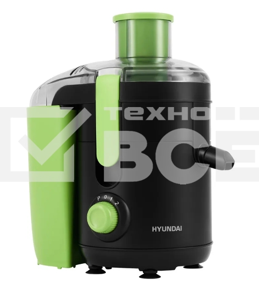 Соковыжималка центробежная Hyundai HY-JE1625 500Вт рез.сок.:400мл. черный/зеленый