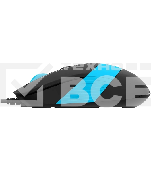Мышь проводная A4Tech Fstyler FM10S черный/голубой, 1600 dpi, USB, кнопки - 4