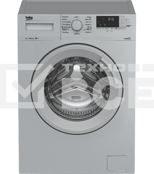 Стиральная машина Beko WSRE6512ZSS серебристый, загрузка фронтальная 6 кг, 1000 об/мин., класс: А