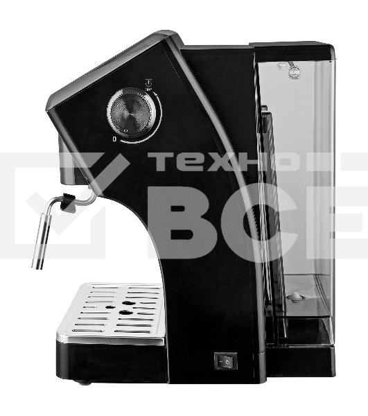 Кофеварка рожковая BBK BCM1503 черный/серый, исп. кофе - молотый, 1.5 л, 1050 Вт, 15 Бар