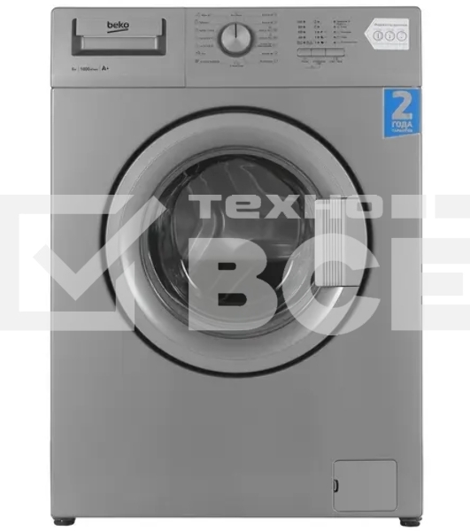 Стиральная машина Beko WRE 65P1 BSS серебристый, загрузка фронтальная 6 кг, 1000 об/мин., класс: А
