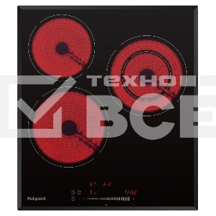 Электрическая варочная поверхность Hotpoint HR 4O3 BAS, независимая, черный