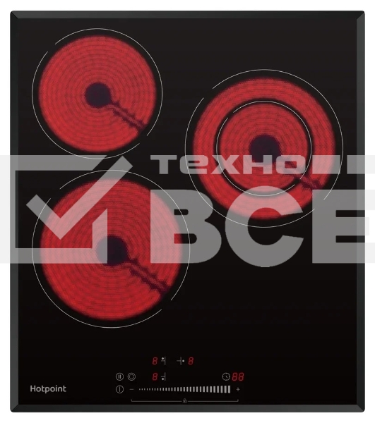 Электрическая варочная поверхность Hotpoint HR 4O3 BAS, независимая, черный