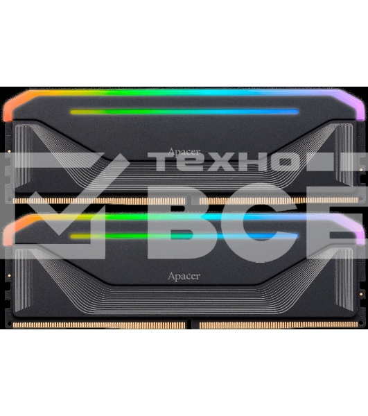 Оперативная память Apacer Nox, DDR5, 32GB (2x16GB), 5200MHz, CL40, DIMM, радиатор, RGB, черный