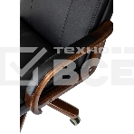 Кресло руководителя Бюрократ T-9933Walnut черный, эко.кожа, крестов. металл/дерево, фото5