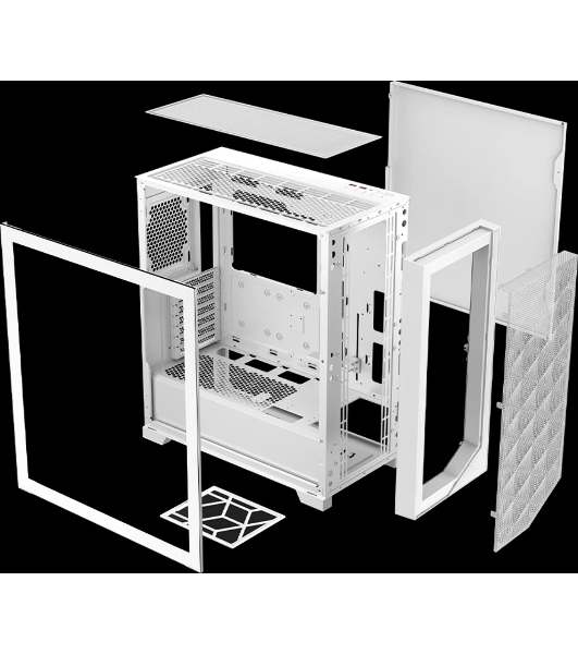 Компьютерный корпус без блока питания Case PCCooler C3D510 WH, Midi-Tower, TG, Mesh, no fans, 2xUSB-A 3.0, E-ATX, ATX, mATX, mITX белый