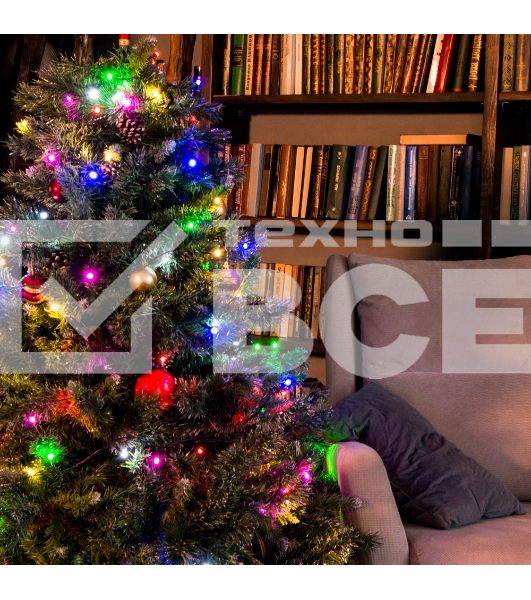 Гирлянда светод. Funray Минишарики, SE-MINI-110M, 10М,100LED,мульти(6цв.),темно-зел.шн.0,7м,контр,