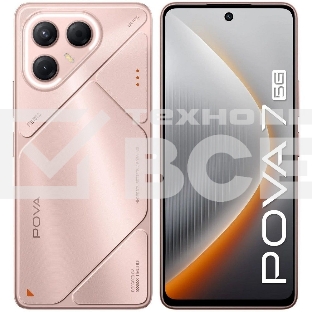 Смартфон Tecno Pova 7 5G 256Gb 8Gb розовый моноблок 3G 4G 6.8' 1080x2460 Android 14 50Mpix 802.11 a/b/g/n/ac NFC GPS GSM900/1800 Protect