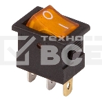 Выключатель клавишный Rexant 12V 15А (3с) ON-OFF желтый с подсветкой Mini, фото 1