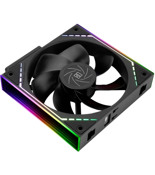 Кулер для корпуса Thermalright TL-M12QR Reverse (124x120x25mm, 4-pin PWM, ARGB, 47.6CFM, 23.2dBA, 1500RPM, черный)