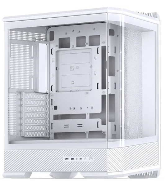 Корпус без блока питания Case JONSBO D400, Midi-Tower, TG, no fan, 2xUSB-A 3.0 + 1xUSB-C 3.2, ATX, mATX, mITX White