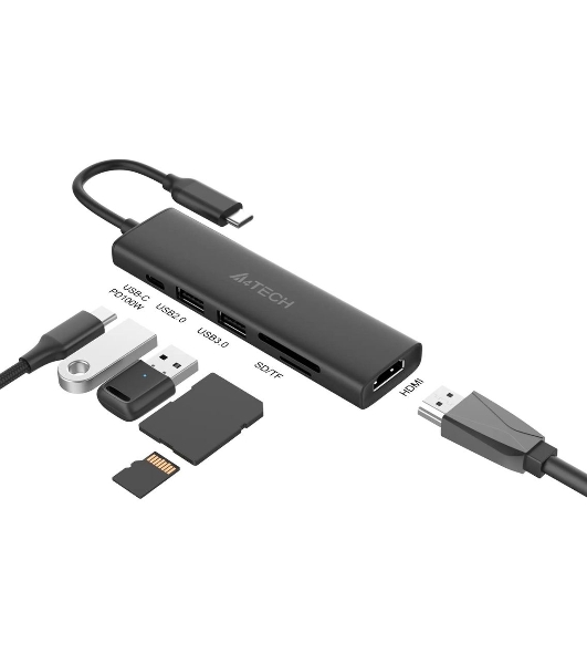 USB-концентратор A4Tech DST-60C, USB Type-C, USB/HDMI/SD, USB Type-C