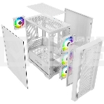 Компьютерный корпус Powercase ByteFlow Micro White, Tempered Glass, 4х 120mm ARGB fans, ARGB HUB, белый, mATX  (CAMBFW-A4), фото7