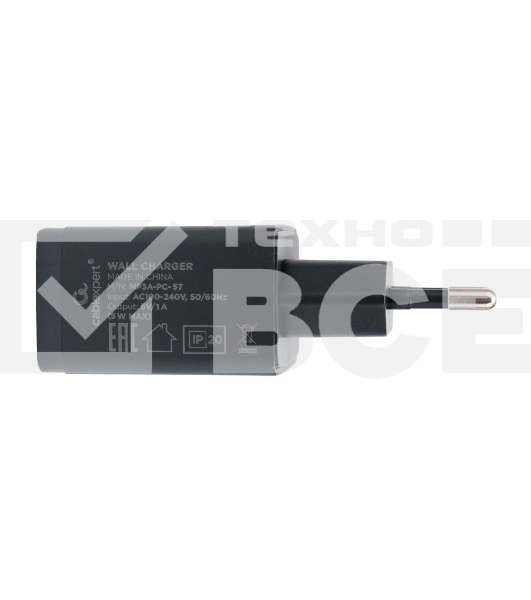 Зарядное устройство Cablexpert MP3A-PC-57, 5Вт, 1А, 1хUSB, черный, пакет