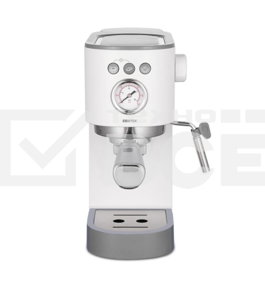 Кофеварка рожковая Centek CT-1168 белый, исп. кофе - молотый, 1.2 л, 1350 Вт, 20 Бар.