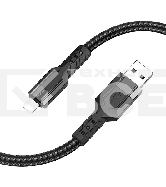 Кабель Hoco U110 iP USB (m)-Lightning (m) 1.2м черный коробка