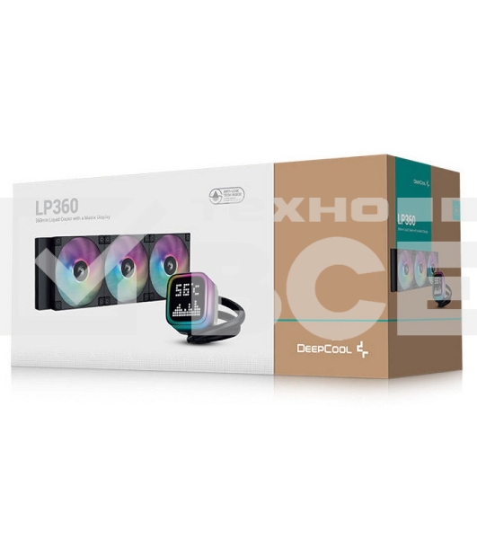Система жидкостного охлаждения DEEPCOOL LP360 черный, 120 мм, алюминий, 2400 об/мин, 38.71 дБ, 3 pin, 300 Вт
