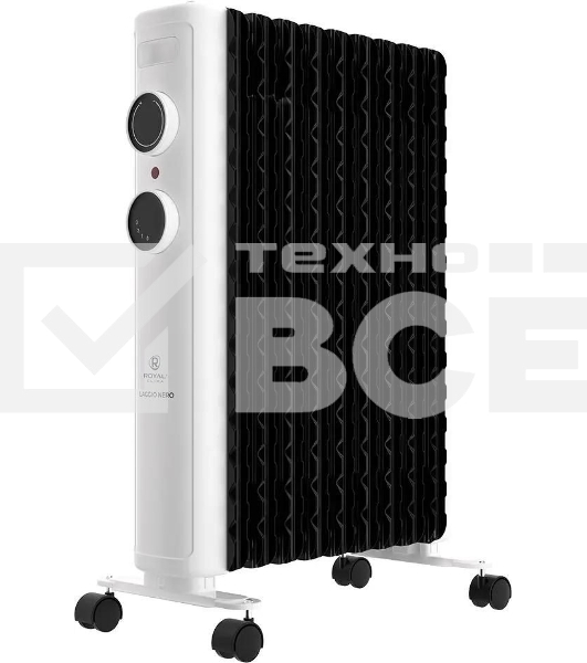 Обогреватель масляный Royal Clima Laggio Nero ROR-LN9-2000M, с терморегулятором, 2000Вт, 8 секций, 3 режима, белый/серый