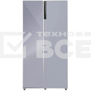 Холодильник LEX LSB530SLGID серебристый двухкамерный 283/183л морозилка слева, No Frost, Side by Side