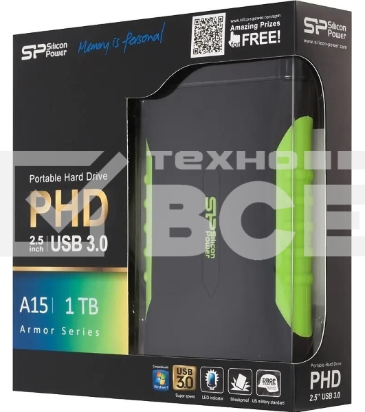 Внешний жесткий диск Silicon Power Armor A15 USB 3.0 1Tb 2.5