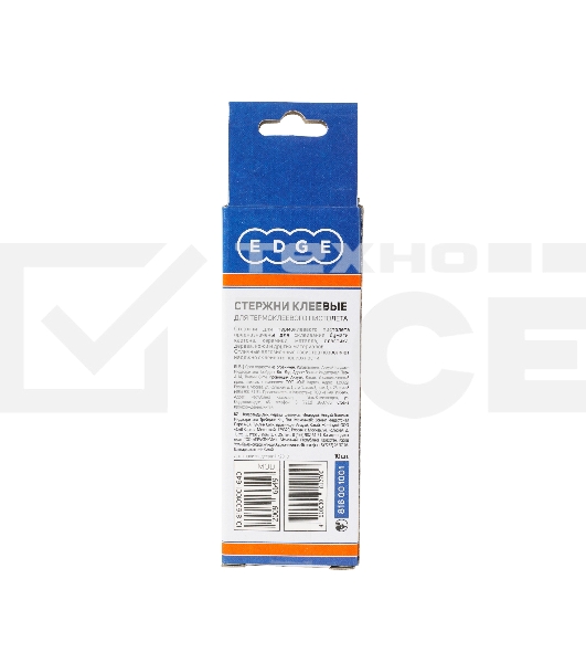 Стержни клеевые EDGE by PATRIOT 7*100мм прозрачные, упаковка 10шт